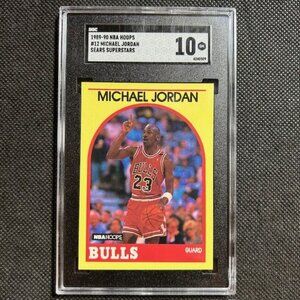1990-91 NBA Hoops #13 Michael Jordan Sears Superstars SGC 10 GEM MINT POP 1